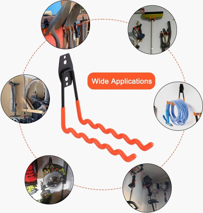 Wandhaken garage 12 stuks zware garagehaken dubbele haken garage opslaghaken voor het organiseren van ladder stoel slang fietsen elektrisch gereedschap omvangrijk