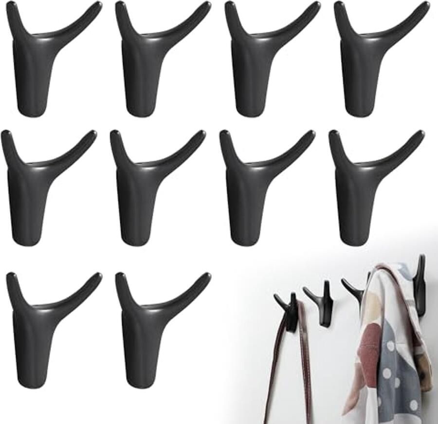 Wandhaken voor Garderobe 10 Stuks Geweivormige Aluminium Haken met Verborgen Schroeven