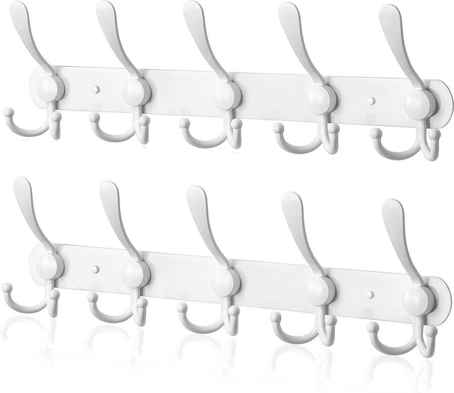 Wandhaken voor Kleding en Handdoeken Roestvrij Staal 15 Haken 2 Stuks Vintage Jashouder voor Keuken Badkamer en Slaapkamer - Foto 2