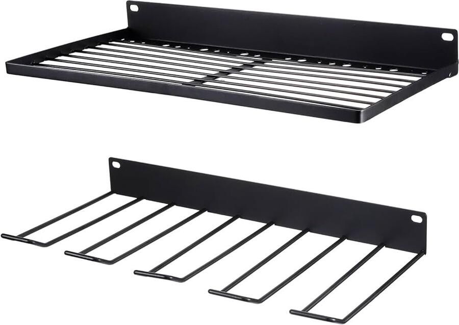 Wandhouder voor elektrisch gereedschap zwart met 5 sleuven