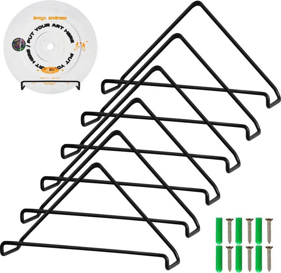 Wandhouder voor vinylplaten 6-delige set vinylplatenstandaard vinyl wandhouder kan worden gebruikt voor het plaatsen van hoezen decoratie voor aan de muur