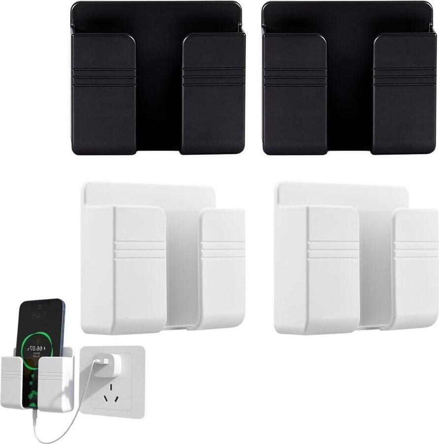 Wandhouders voor Mobiele Telefoon Multifunctioneel 4 Stuks Zwart