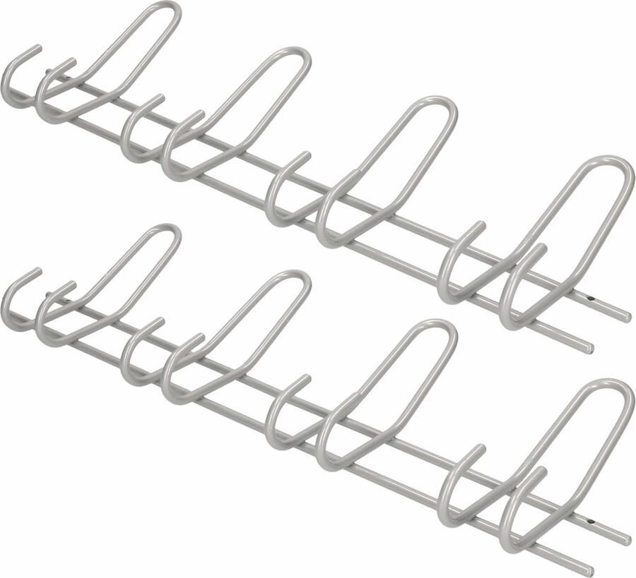 2x Luxe kapstokken jashaken zwart met 4x dubbele brede haak aluminium 16 5 x 53 cm kapstok wandkapstokken deurkapstokken