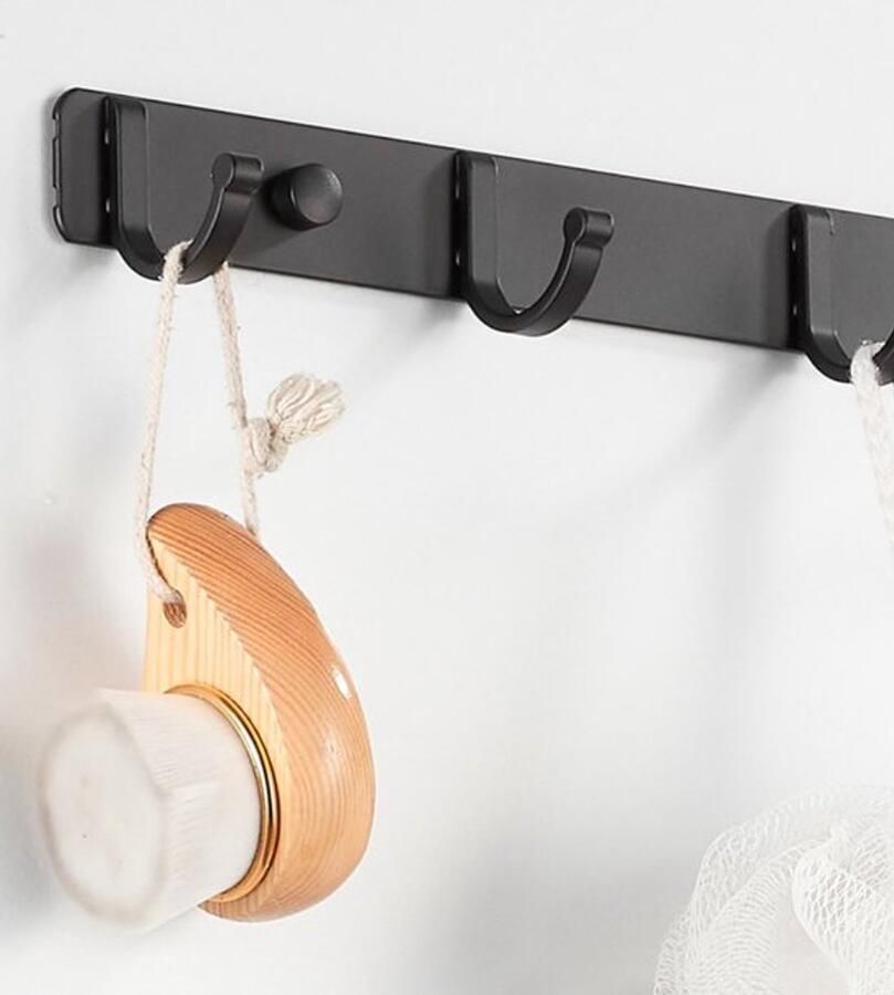 Wandkapstok 4 Haken Muur Kapstok Hangend RVS Metaal Handdoekhaakjes wandhaak Jashaak Ophanghaken