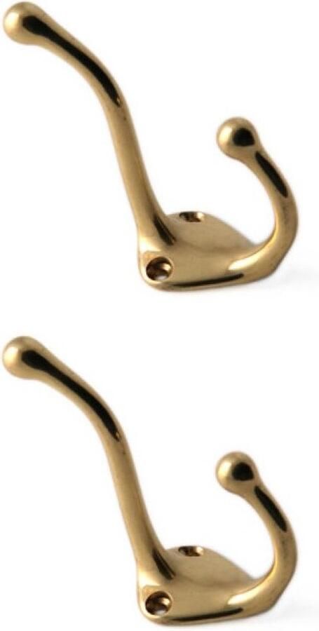1x Luxe kapstokhaken jashaken goudkleurig met enkele haak hoogwaardig messing 7 5 x 3 2 cm goudkleurige kapstokhaakjes garderobe haakjes