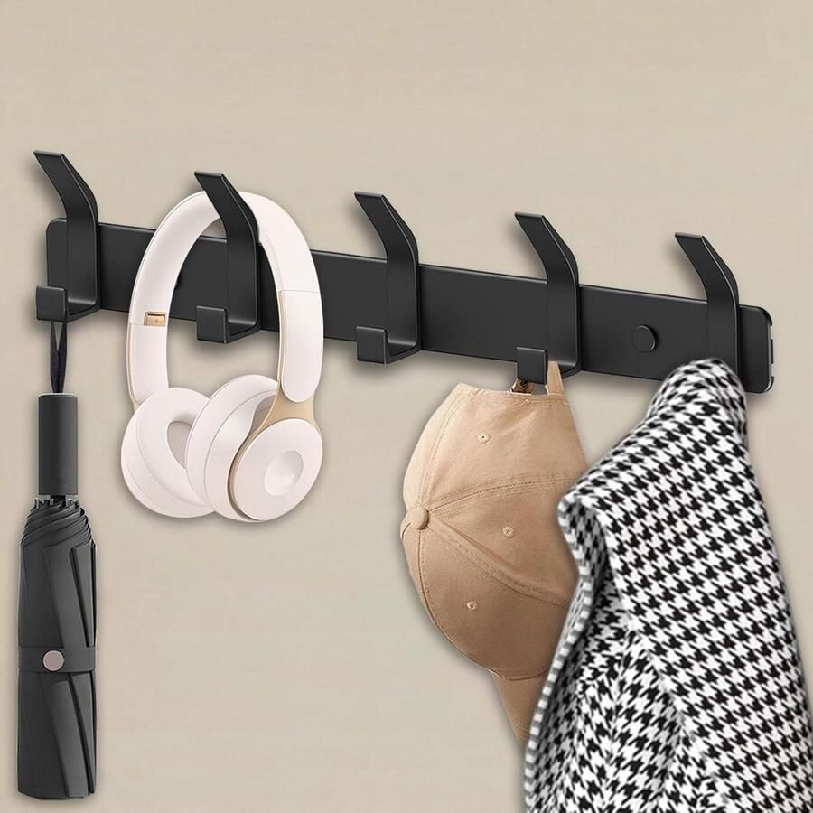 Ik begrijp wat je bedoelt! Hier is een aangepaste titel zonder de merknaam aan het begin:5 Haken Kapstokhaken Jashaken Kapstok voor Jassen Wandhaken voor Slaapkamer Badkamer Keuken (Zwart)