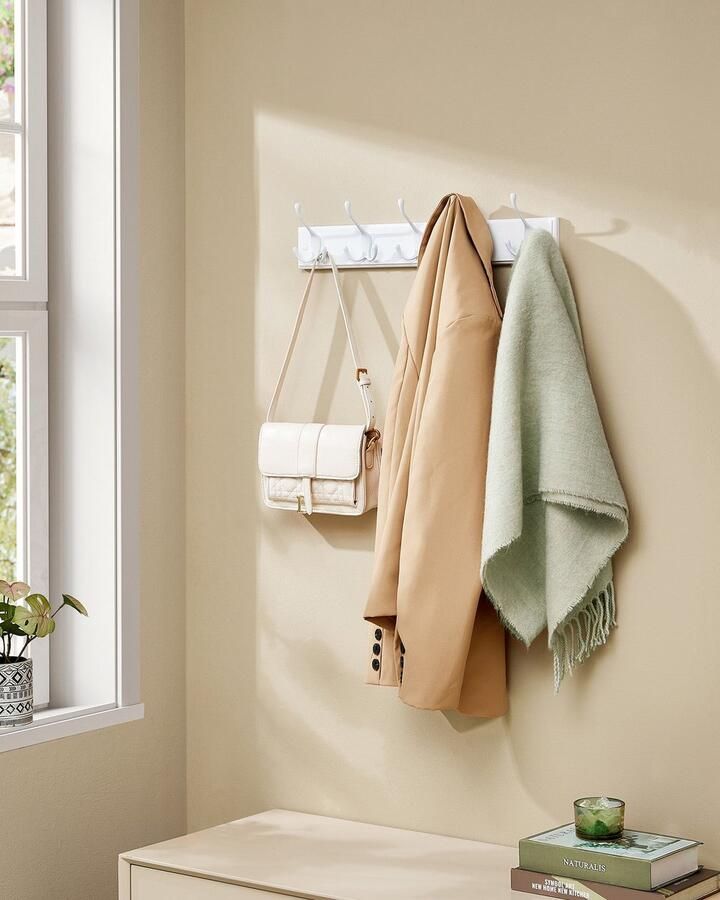 Rootz Living Rootz Wandkapstok Haakstandaard Halorganisator MDF en zinklegering 7 cm x 50 4 cm x 4 6 cm Wolkenwit - Foto 2