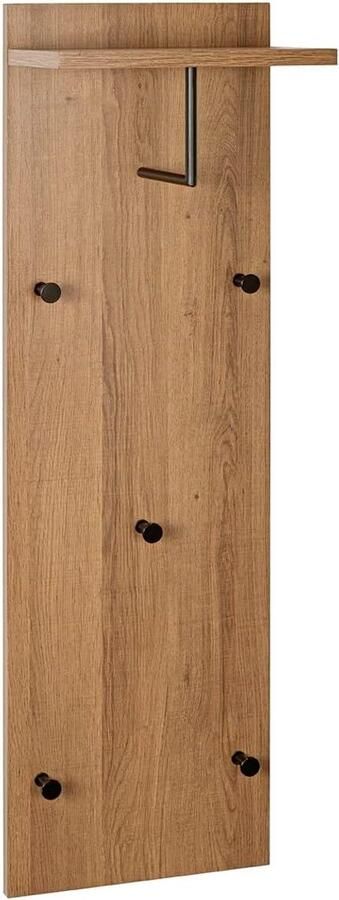 Wandkapstok HAKU Möbel eiken zwart MDF metaal Maat: B 30 cm x H 100 cm x D 20 cm Stijl: Modern