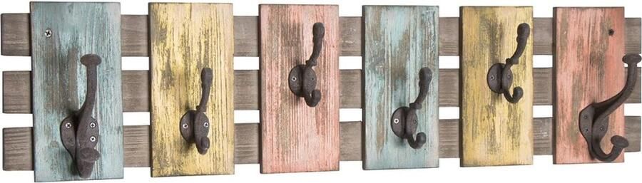 Wandkapstok hout vintage 11 x 81 x 20 cm Wall coat rack hout vintage 11 x 81 x 20 cm