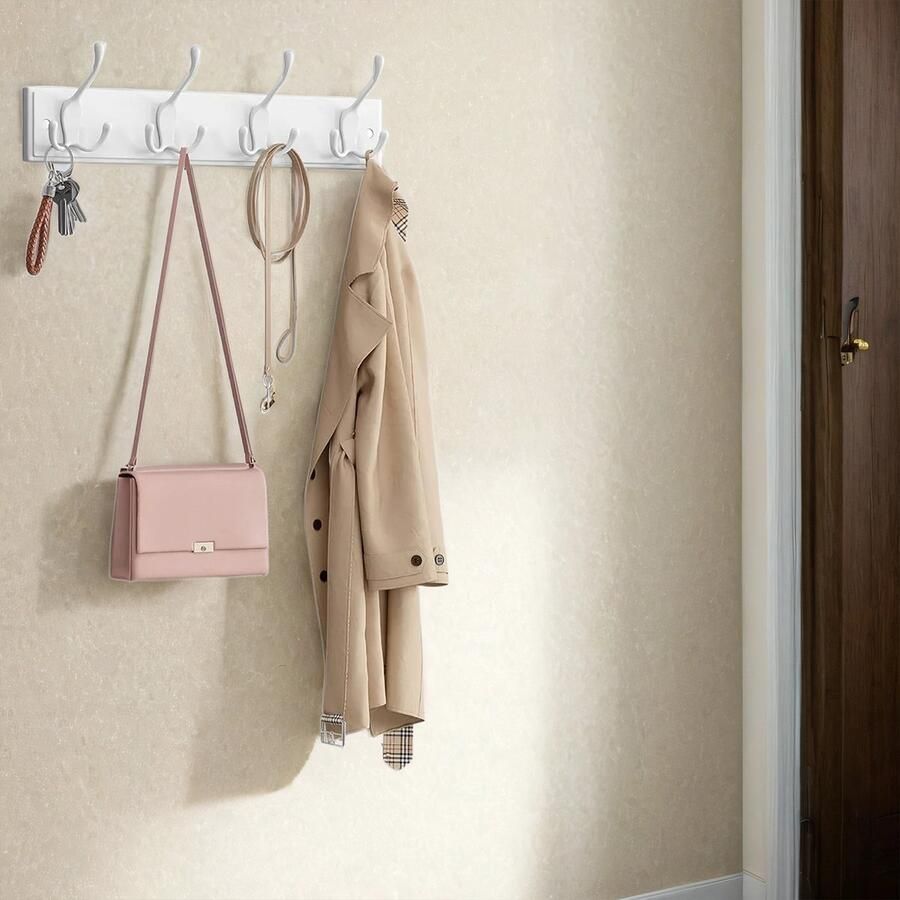 Wandkapstok – Kapstok – Met 4 Metalen Drievoudige Haken