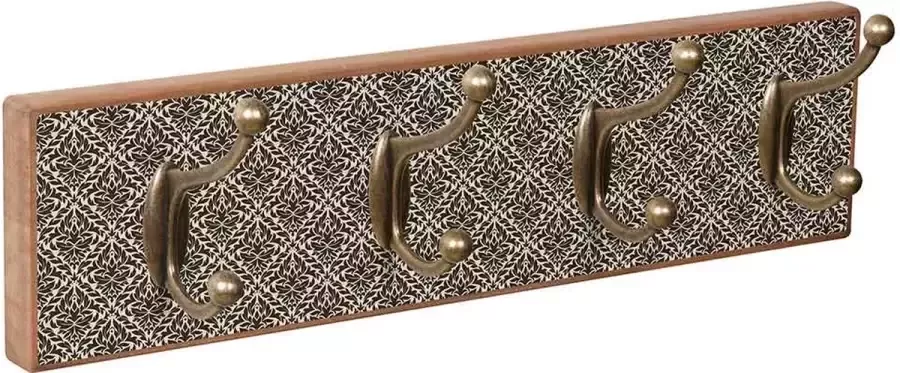 Wandkapstok Kapstok Skirting Board Antiek Beuken 4 dubbele metalen haken 40 3 x 10 3 x 8 6 cm