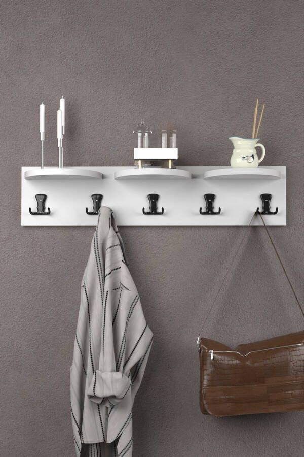 Wandkapstok Kapstok Wit 80 x 18 cm