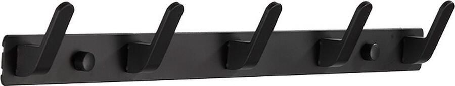 Wandkapstok matzwarte aluminium kapstok moderne kapstok met 5 haken voor entree badkamer keuken garderobe slaapkamer huis