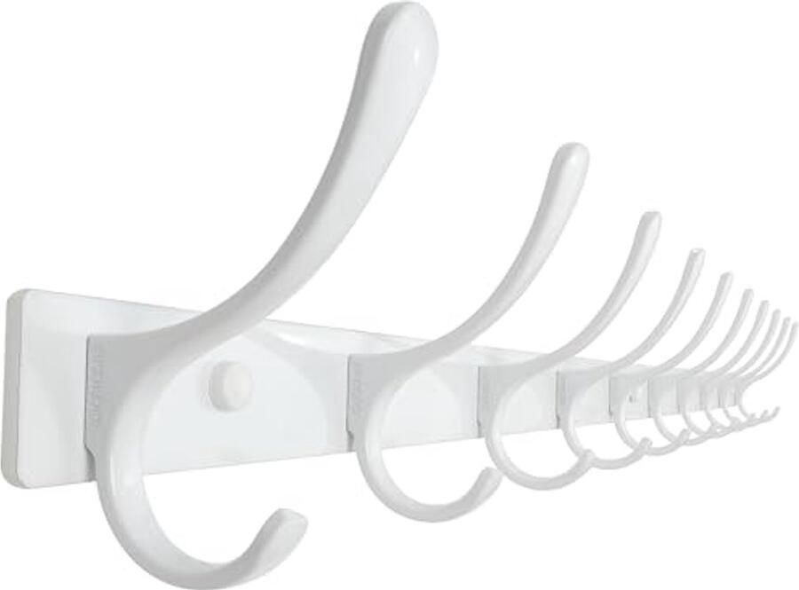 Wandkapstok met 10 haken Heavy Duty Roestvrij Staal Zeer Sterke Wandhaken voor Jassen Kleding en Hoeden