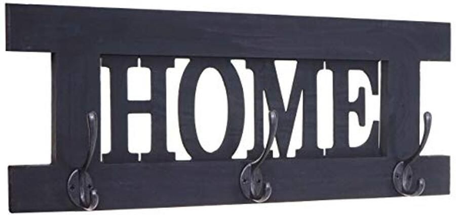 Wandkapstok met 3 Haken in Shabby-Look Vintage Garderobepaneel 55 x 21 cm