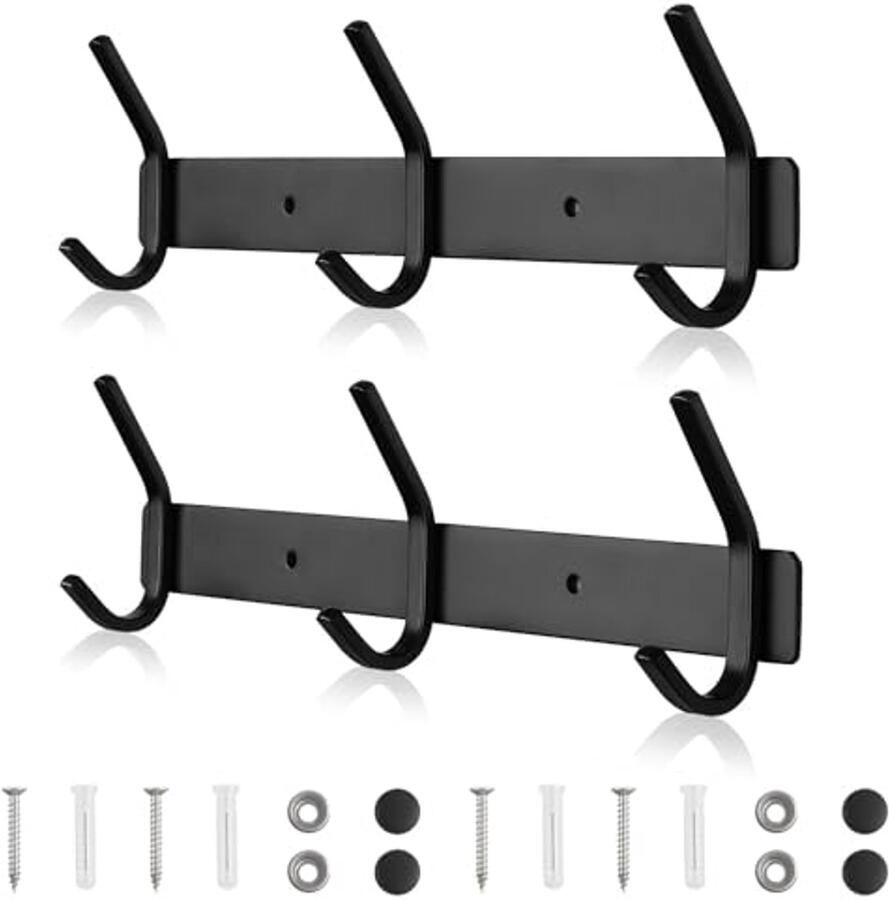 Wandkapstok met 3 haken Roestvrij Staal voor Gangen Badkamers en Slaapkamers 30 kg Belastbaar