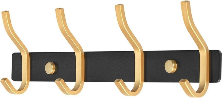 Wandkapstok met 4 haken voor handdoeken van roestvrij staal Minimalistisch en ruimtebesparend - Foto 2