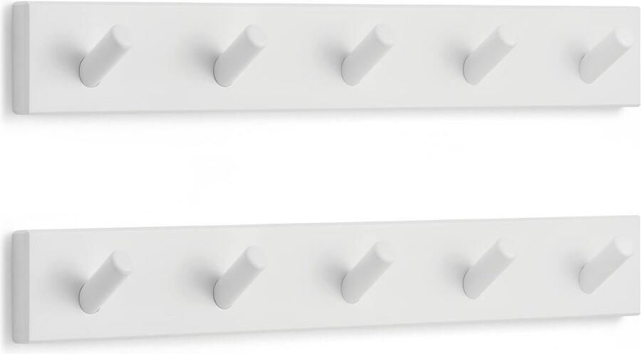 Wandkapstok met 5 Haken 43 cm Wit Stijlvolle Opslagoplossing voor Jassen en Accessoires