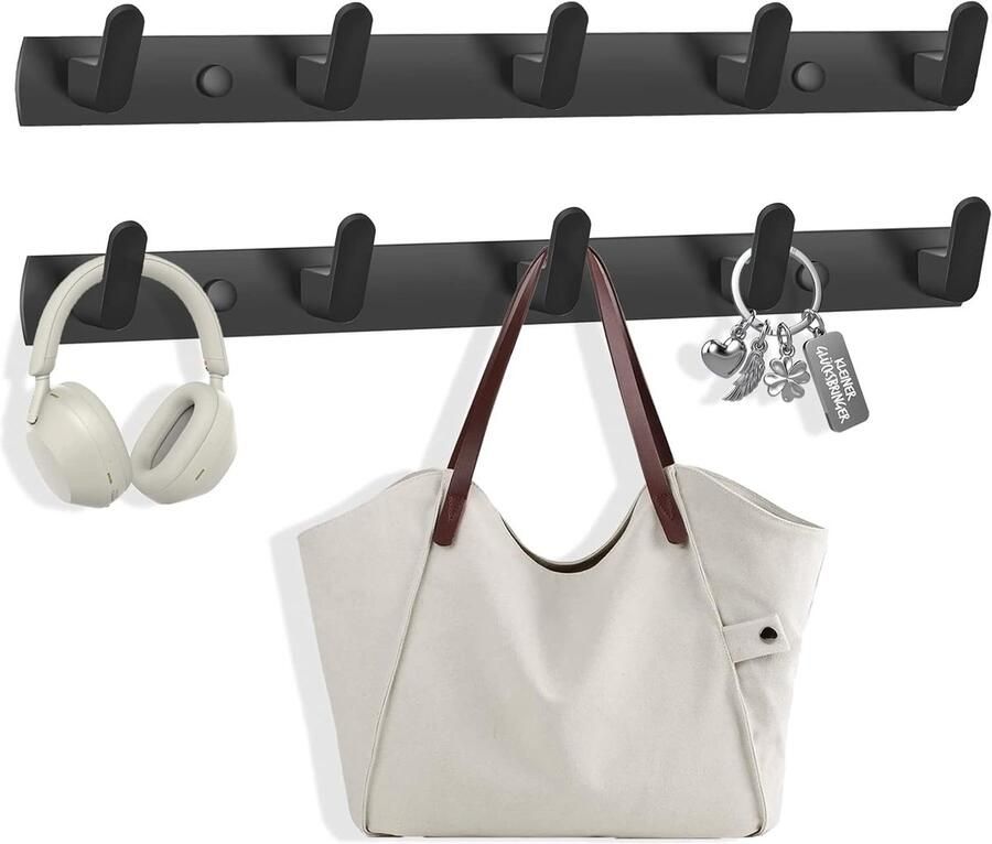 Kapstokhaken_ Kapstokhaken 2 Stuks Mat Zwart Aluminium_Zwart