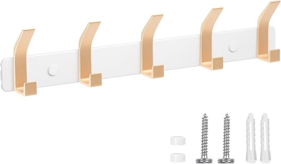 Wandkapstok met 5 Haken Roestvrij en Elegant Ontwerp voor Keuken en Badkamer