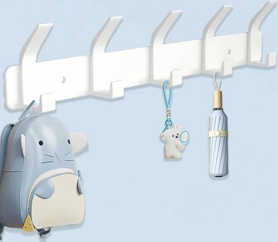 Wandkapstok met 5 Haken voor Jassen en Accessoires Decoratieve Wandhaken voor Slaapkamer Badkamer en Keuken