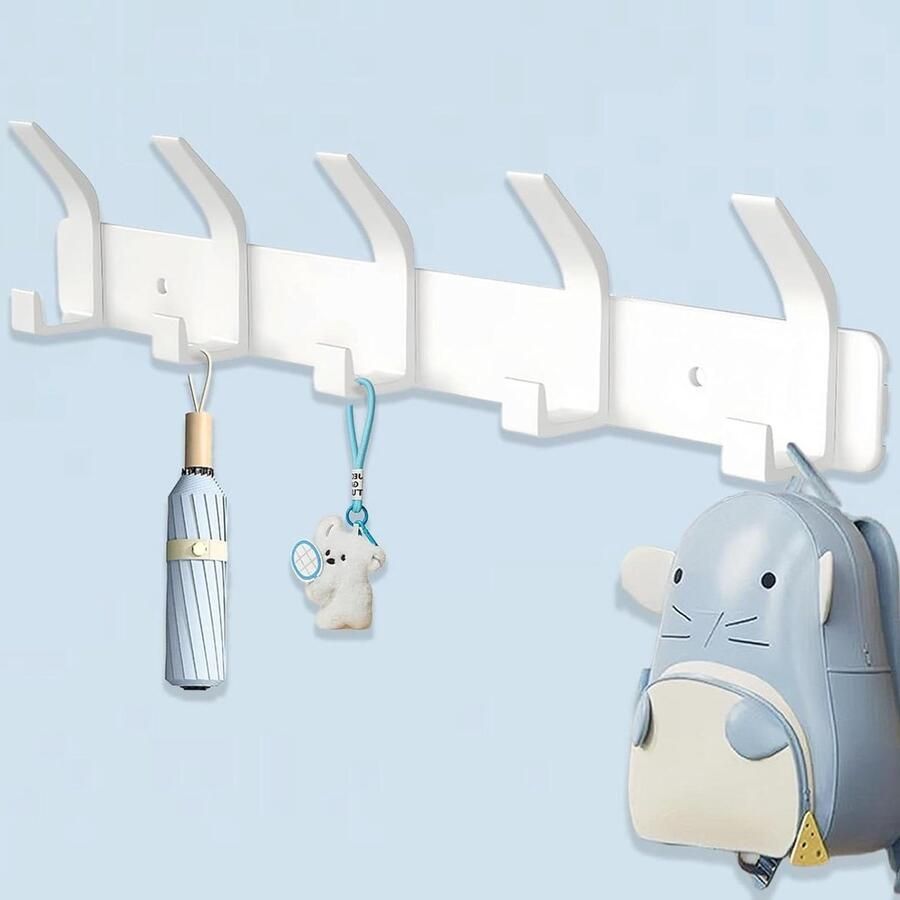 Ik begrijp dat je de titel wilt aanpassen door het merk uit de titel te halen als het vaak aan het begin voorkomt. Hier is een voorstel voor een aangepaste titel:5 Haken Wandkapstok voor Jassen en Kleding Zwart en Wit