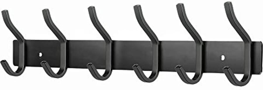 Wandkapstok met 6 haken van roestvrij staal Ideaal voor slaapkamer en badkamer