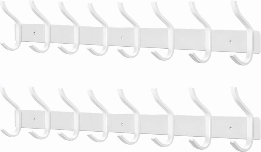 Wandkapstok met 8 Haken van Roestvrij Staal Ideaal voor Badkamers en Slaapkamers
