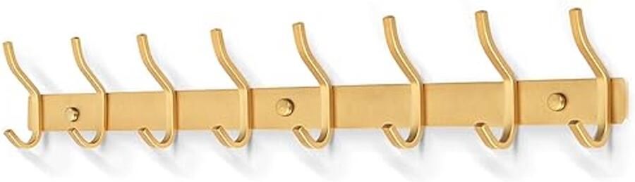 Wandkapstok met 8 haken van roestvrij staal multifunctionele wandhaken voor handdoeken jassen en tassen