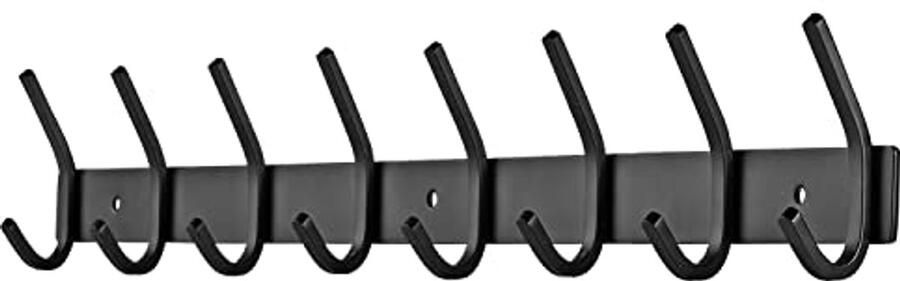 Wandkapstok met 8 roestvrijstalen haken multifunctionele wandhaak voor slaapkamer badkamer en keuken