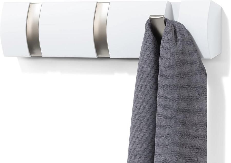 Wandkapstok met Inklapbare Haken Multifunctionele Hanger voor Jassen en Accessoires