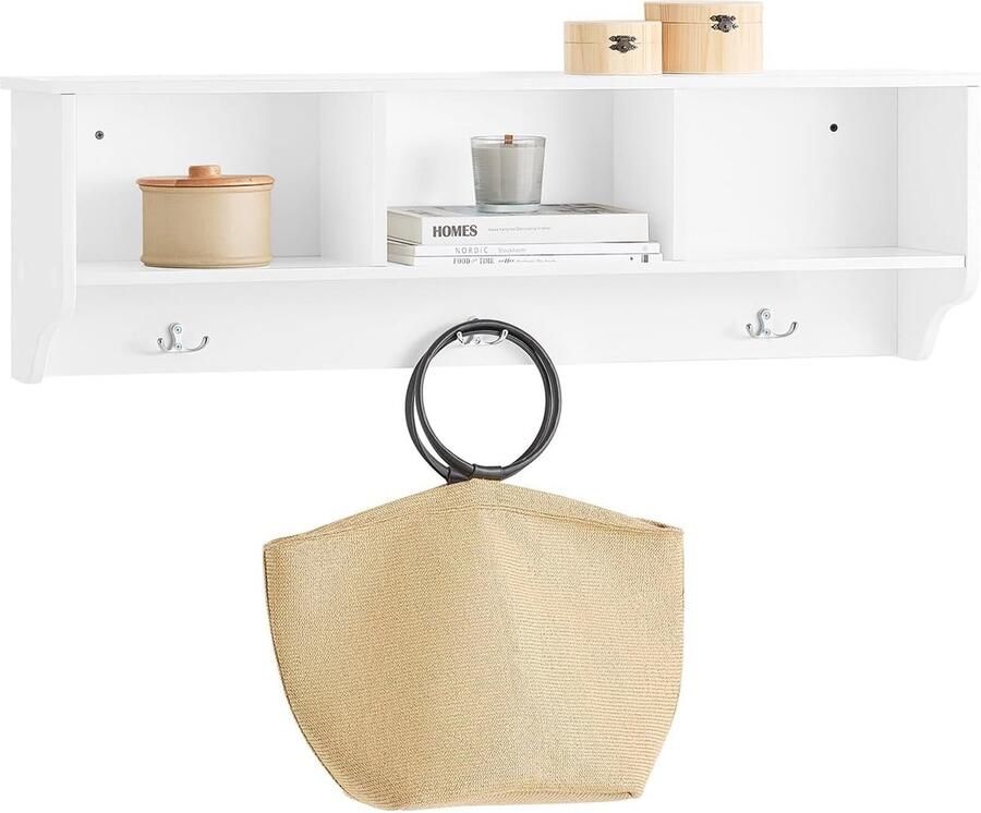 Wandkapstok met Opbergrek en Haken voor Entree en Woonkamer Ruimtebesparend Design