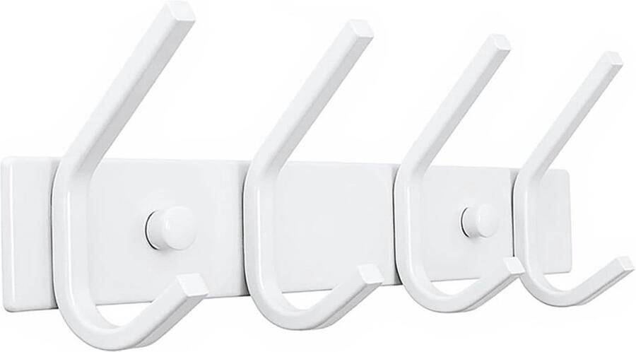 Wandkapstok met Roestvrijstalen Haken 4 Haken voor Keuken Badkamer en Slaapkamer