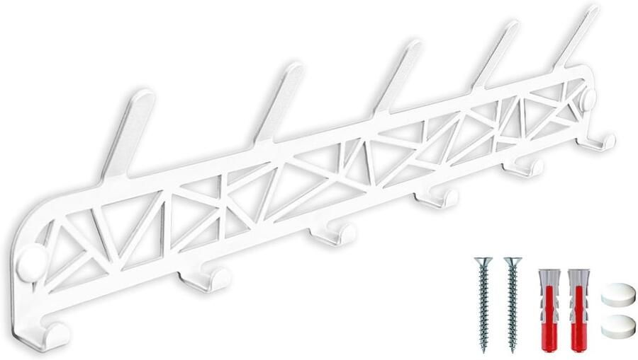 Wandkapstok Metaal Ideaal voor Jassen en Accessoires Wit