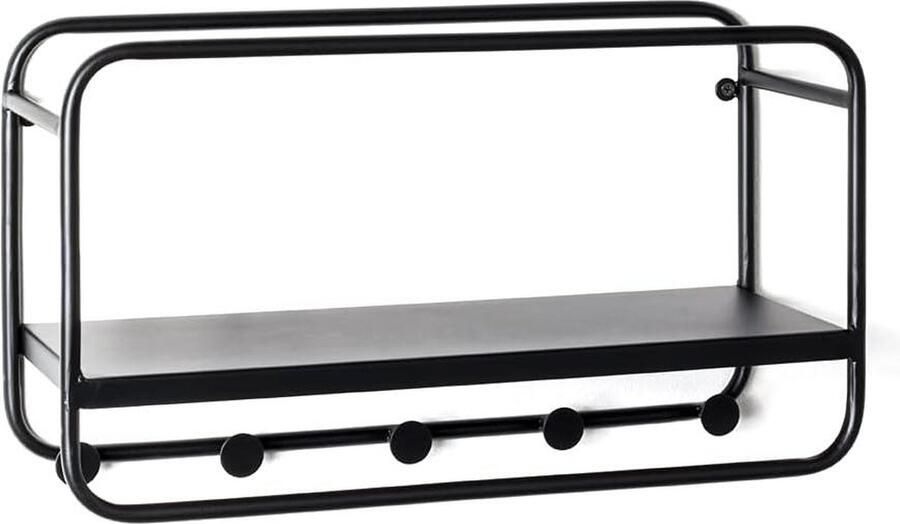 Wandkapstok metaal zwart B 45 x D 15 x H 25 cm HAKU Möbel kopen online kapstok hangend met plank