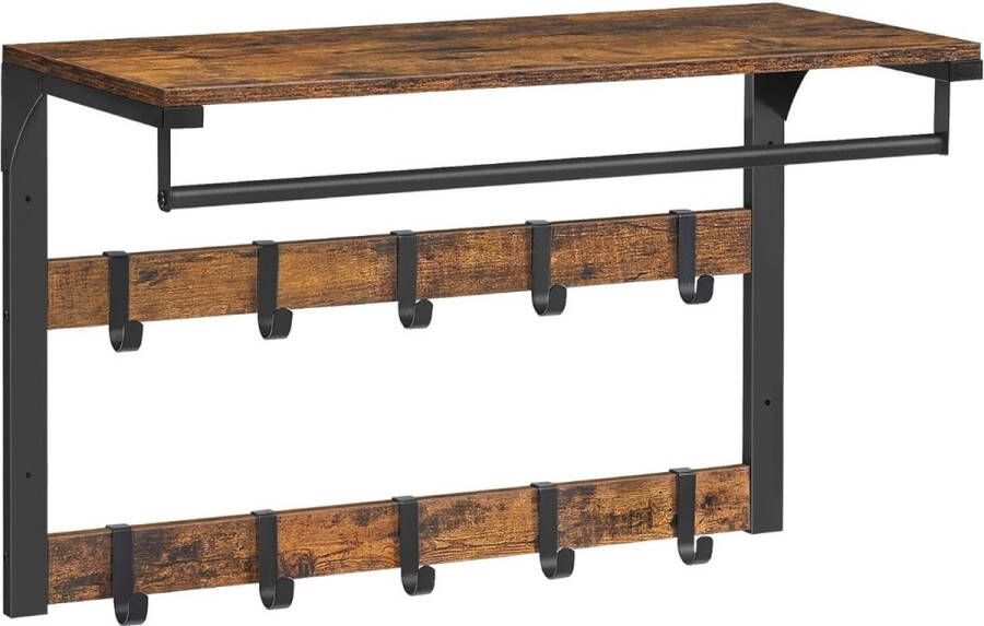 Wandkapstok Metalen frame Voor hal Entree 10 Afneembare Haken Industrieel design Stenberi