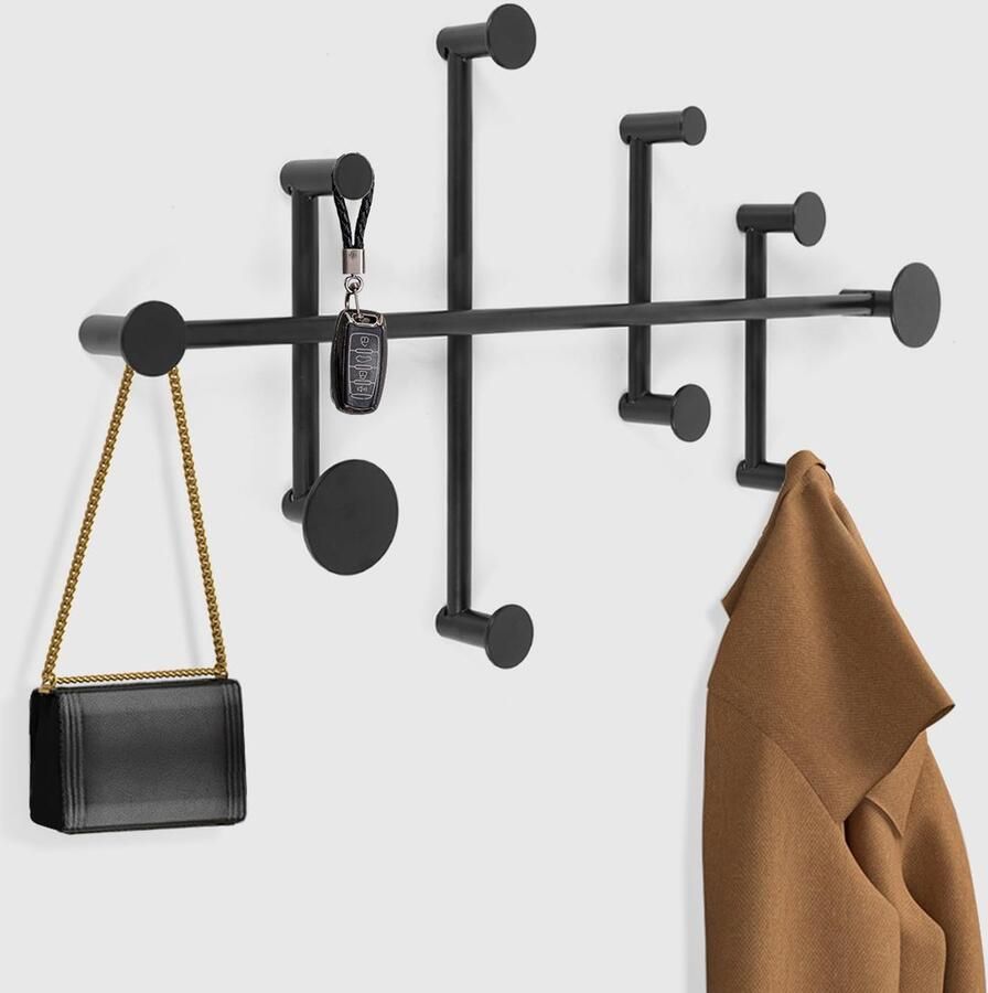 Wandkapstok minimalistisch kapstokhaakontwerp moderne kapstok voor slaapkamers entrees deurkapstokken kasten roestvrije metalen kapstokhaken voor aan de muur (zwart)