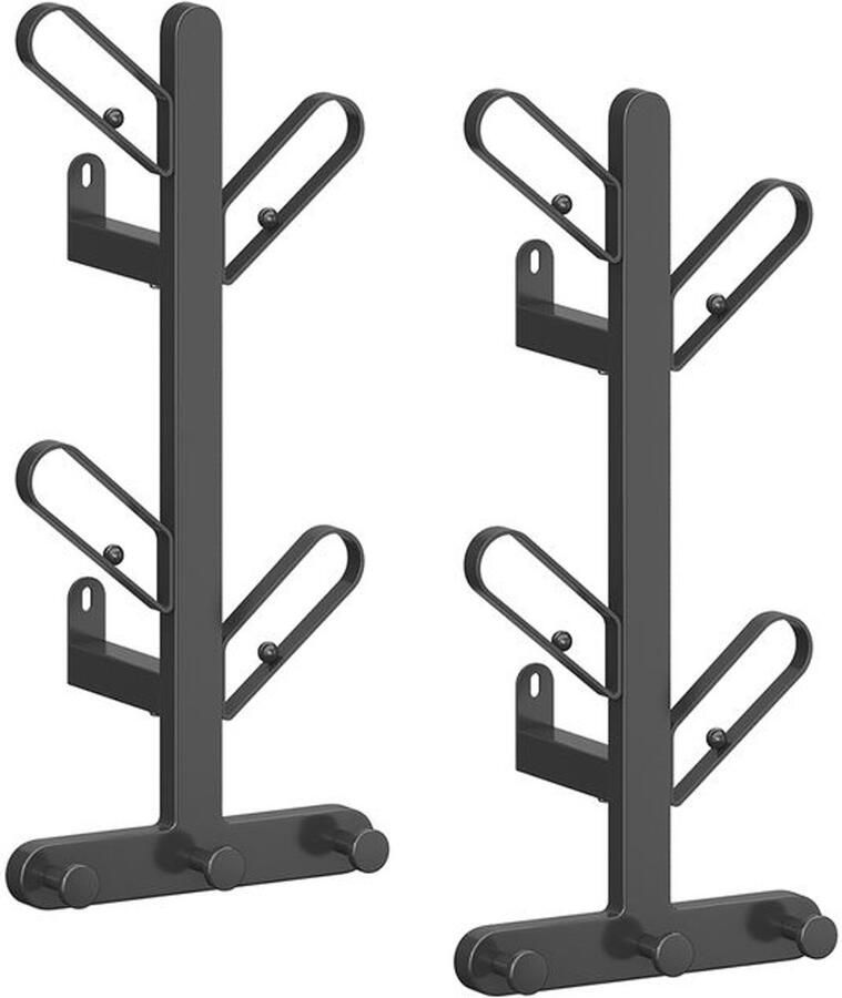 Wandkapstok Set van 2 13 x 19 x 41 cm zwart