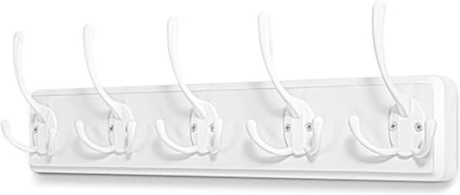 Wandkapstok van Hout met 5 Haken voor Entree Kinderkamer en Badkamer Praktische Wandgarderobe