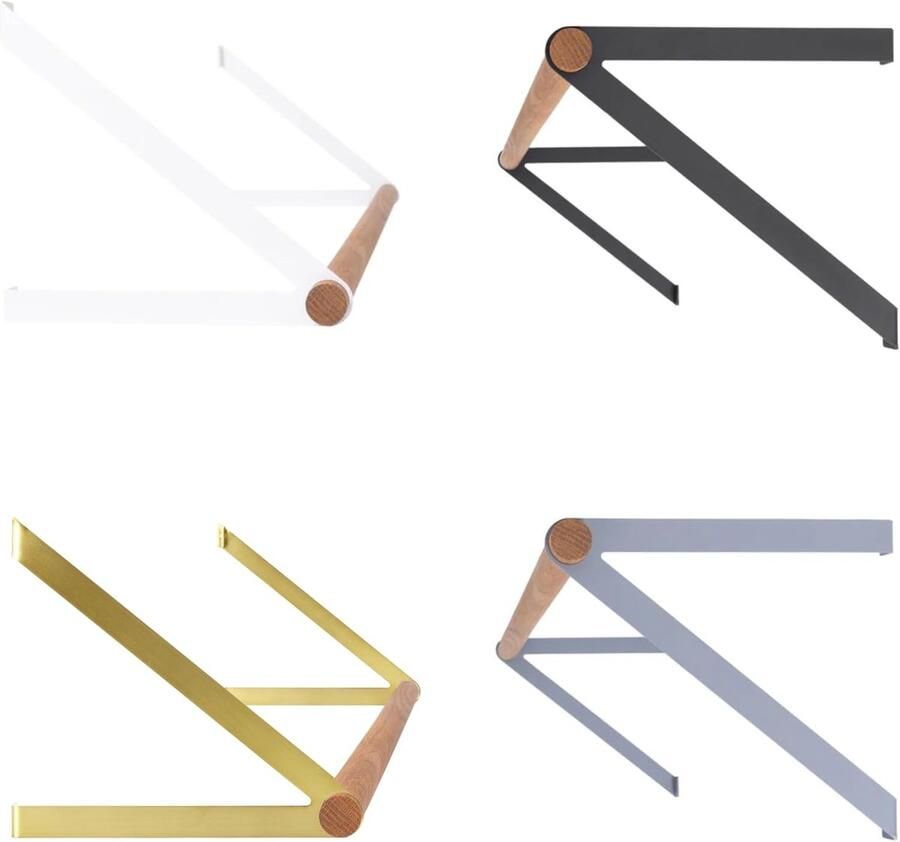 Wandkapstok voor Kleding Wandgemonteerd Kledingrek van Metaal en Europees Eikenhout 130cm Ideaal als Garderobestang