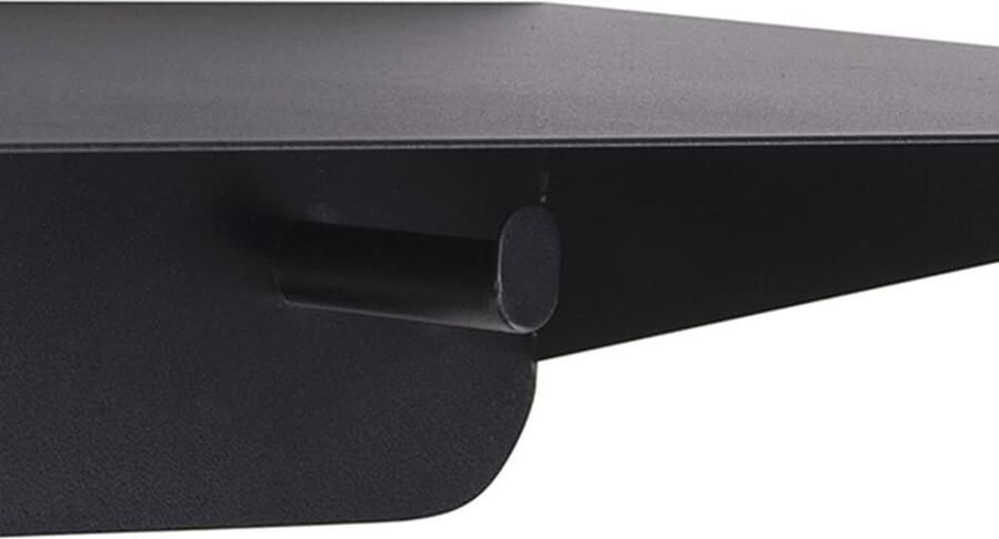 Wandkapstok zwart 80 x 30 x 10 cm minimalistisch design met haken en opbergrek