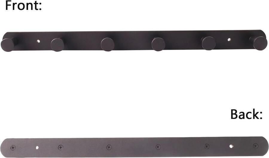 Wandkapstok Zwart met 6 Haken voor Badkamer Slaapkamer en Keuken