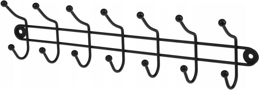 Wandkapstok zwart voor kleding 41 5x11cm