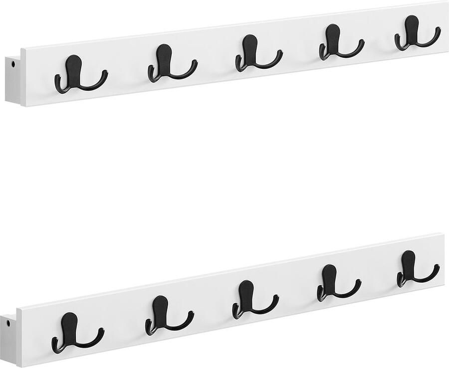 Rootz Living Rootz Wandkapstokset Bamboe Metaal Wolk Wit 5 Haken Capaciteit 25 kg 4 8 cm x 70 cm x 7 cm