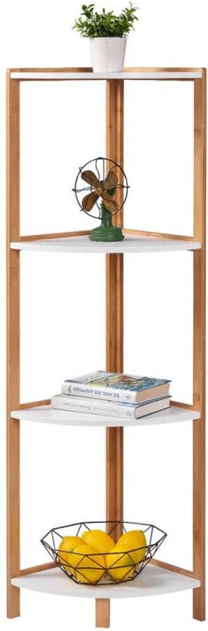 Wandkast 4 lagen Kast Hoekkast Hangend Modern Boekenkast Veelzijdig 4 laags Ophangbare Kast Bruin