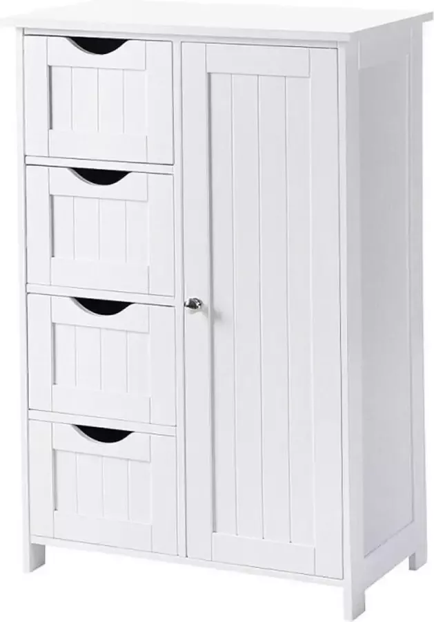 Wandkast Dressoir 4 Lades Opbergkast Boekenkast Kast Kastje Organizer Wit