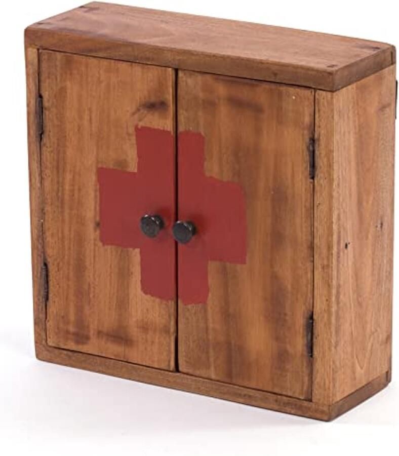 Wandkast Medicijnkast in Shabby Chic Design 35x35x13cm Houten EHBO-kast