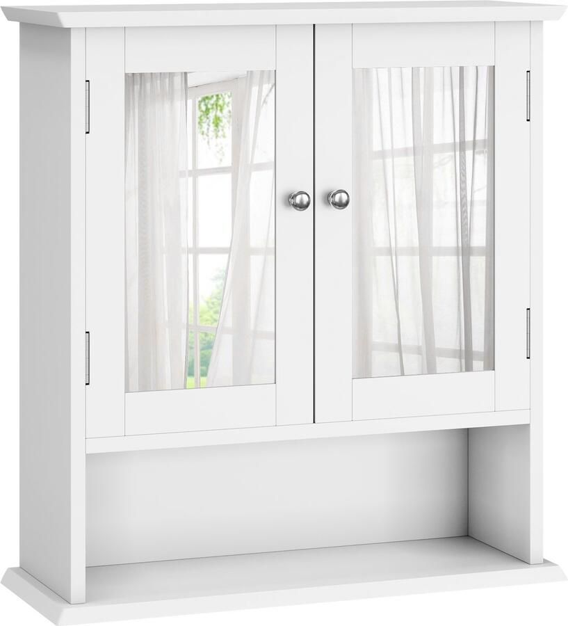 Re-purelife Wandkast met Spiegel – Waterdicht Verstelbaar Legplankje Veel Opbergruimte – Stevig & Hoge Kwaliteit – Geschikt voor Badkamer Medicijnkast Keuken Wasruimte of Slaapkamer – 55×20×60 cm – Wit - Foto 2