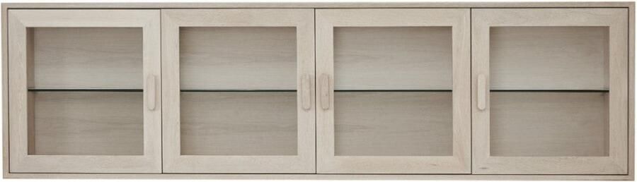 Rootz Living Rootz Wandkast Opbergkast Vitrinekast Elegante witte olieafwerking Duurzaam massief eiken Veel opbergruimte 42 cm x 212 cm x 79 cm