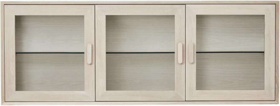 Rootz Living Rootz Wandkast Opbergkast Vitrinekast Massief eiken en fineer Duurzaam Elegant ontwerp Voldoende opbergruimte 34 cm x 160 cm x 60 cm